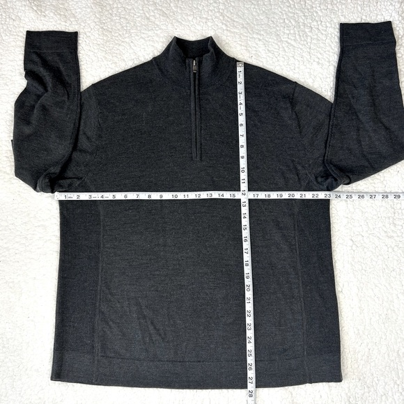 Calvin Klein Men's Gray Extra Fine Italian Merino Wool 1/4 Zip Sweater Size XL - Picture 5 of 5